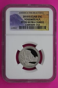 2010 S PF 70 Clad Quarter Yosemite Park ATB NGC Graded Certified Slab 492 - Picture 1 of 3