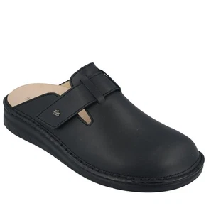 FINN COMFORT PETARE SCHWARZ HERREN GESCHLOSSEN HAUSSCHUHE SANDALEN IN SCHWARZ LEDER CLOGS - Bild 1 von 7