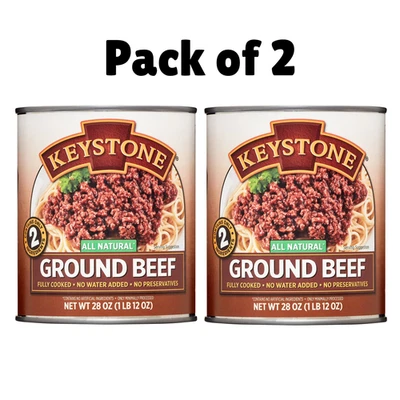 Keystone lata de carne molida totalmente natural de 28 oz, (PAQUETE DE 2) envío gratuito Foto 1 de 4