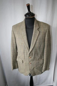 Vtg 1950's Dunn Co West of England green Tweed check jacket size S revival - Picture 1 of 15