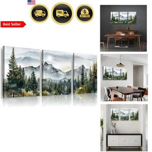 Wandbilder Moderne Leinwandbilder Wald Landschaft Abstrakt Wanddeko 3 Stück - Bild 1 von 8