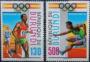 BURUNDI 1992 1762-63 Olimpiadas Barcelona carrera de larga distancia carrera de obstáculos ** - Imagen 1 de 1