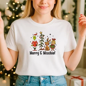 2025 Christmas unisex tshirt,Night before Christmas Family, Mischief (CH) - Picture 1 of 5