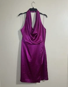 Aidan Mattox Magenta Wasserfallausschnitt Damenkleid US Größe 18 - Bild 1 von 11