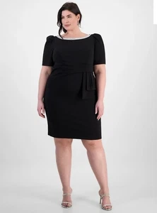 Alex Evenings Etui-Kleid Übergröße U-Boot-Ausschnitt Puffärmel Größe 18 W 219 $ - Bild 1 von 8