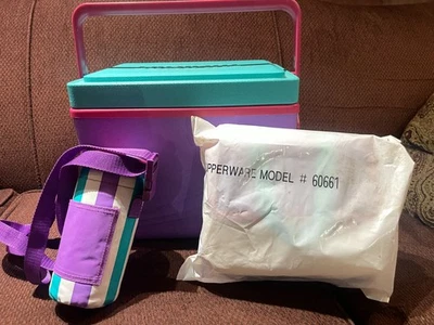 Lote - Termo Años 90 7916 Enfriador de Bebidas Portavasos Tapa Púrpura, Enfriador Suave + Tumblr Foto 1 de 4