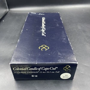 NEU VTG Colonial Candle of Cape Cod 12 klassische 12" Spitz-/Abendessenkerzen weiß - Bild 1 von 6