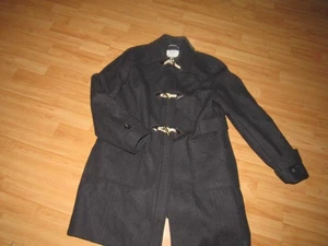 NAUTICA Wool Duffle Coat Men's XL Full Zip Toggle Button Lined Charcoal Gray EUC - Picture 1 of 5