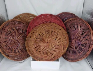 Korbgeflecht Rattan Pappteller Halter 6er Set Korbgeflecht Picknick Wand Dekor 10" - Bild 1 von 5