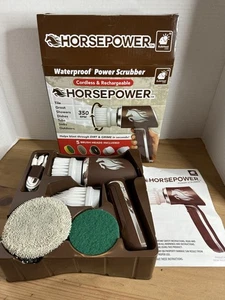 Horsepower Waterproof Power Scrubber - Cordless 350 RPM - 5 Brush Heads - New - Picture 1 of 5