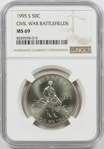 1995-S 50c Civil War Battlefields Commemorative Half Dollar NGC MS69 - Picture 1 of 4