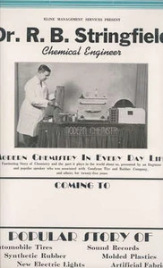 circa 1940 fabulous POSTER Dr. R.B. Stringfield CHEMICAL ENGINEER CHEMISTRY - Picture 1 of 1