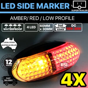 4X Sealed LED Clearance side marker RED AMBER Trailer Truck Caravan 10-30V - Picture 1 of 6