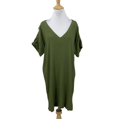 Vestido Camiseta Madewell Mujer M Mediano Verde Oliva Novela Cambio Cortina Ventilaciones Laterales Foto 1 de 4