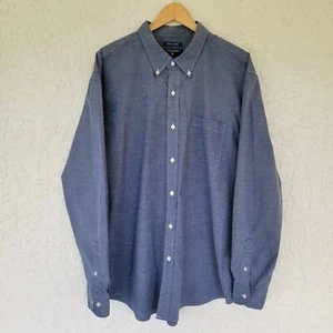 Saddlebred Men's Long Sleeve Button-down Shirt Stone Blue Size XL - Picture 1 of 8