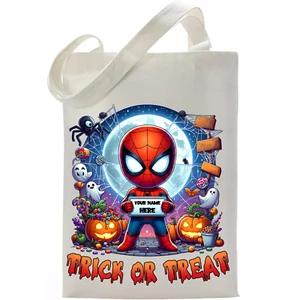 Cartoon Spiderman Halloween Inspired Personalized Trick or Treat Bag Handmade - Picture 1 of 1