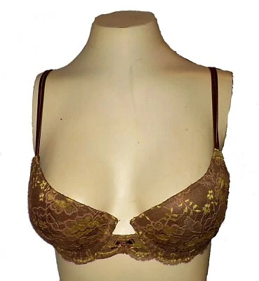 Nuevo Sujetador Ambrielle Floral Encaje Sumergible Push-Up Acolchado Marrón 36A Foto 1 de 4