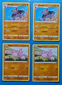 2x Gliscor 072/163 & 2x Gligar 071/163 Pokemon card Battle Styles NM - Picture 1 of 1