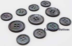 Smoke Mother of Pearl (MOP) Buttons Set for Suit Jacket or Sport Coat or Blazer - Picture 1 of 2