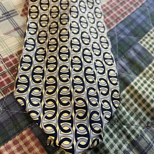Paolo Gucci Men’s Necktie Tie Chains Links Yellow 58 x 3.75” Silk Designer - Picture 1 of 6