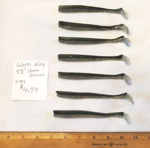 Saltwater Swimbaits Worm King -Big Hammer Type Swim Baits -Grn Grunion- 7 Baits - Picture 1 of 1