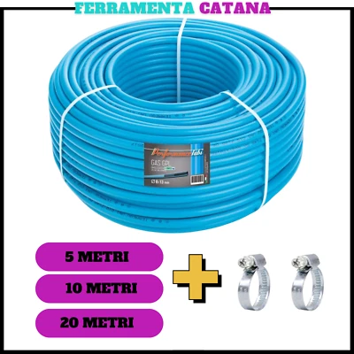 tubo gas gpl cucina bombola barbecue camper con fascette metalliche stringitubo