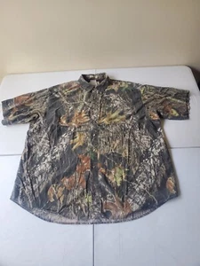 Browning Camo Camouflage Short Sleeve Shirt Mens 2XL XXL Green Vented Vintage - Picture 1 of 15