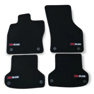 Car Floor Mats Velour For Audi A4 B9 S Line Waterproof Black Carpet Liners New - Picture 1 of 11