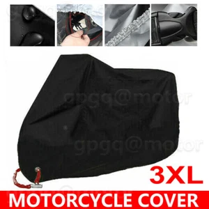 Cubierta de motocicleta 3XL negra impermeable bicicleta exterior lluvia polvo protector UV con bolsa - Imagen 1 de 6