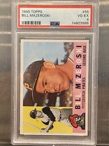 PSA 4 1960 TOPPS #55 HOF BILL MAZEROSKI {Flawless Qr Slab} Pirates