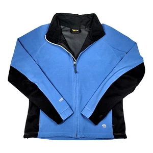 Mountain Hardwear Womens L Windstopper Full Zip Fleece Jacket Pockets Blue Black - Picture 1 of 6