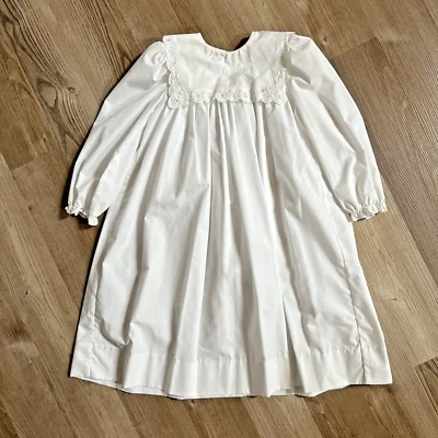 Vintage Peaches N Cream White Lace Girls Dress size 6 Party Photo Baptism - Image 1 of 4