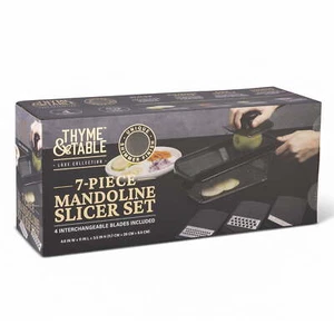 Thyme & Table 7-Piece Mandolin Slicer Set with 4 Stainless Steel Blades New - Picture 1 of 10