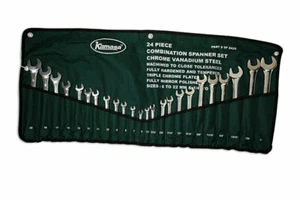 KAMASA TOOLS SPANNER WRENCH SET 24Pce 6-22mm METRIC + IMPERIAL IN TOOL WRAP - Imagen 1 de 2