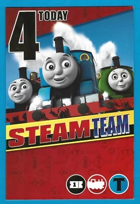 4th Happy Birthday Greeting Card Boys Thomas The Tank Engine 4 Years Old Boy's - Image 1 of 4
