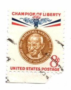 Estampilla de Estados Unidos Scott 1175 1961 8c Mahatma Gandhi usada (a5) - Imagen 1 de 2
