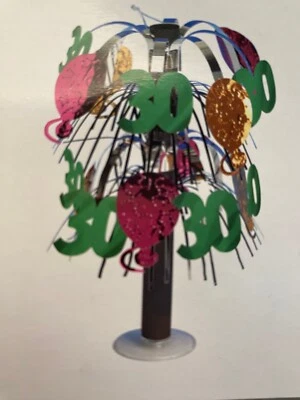 30th Birthday Mini Foil Centerpiece 10.5", 30th Birthday Party Decoration 1ct. - Image 1 of 3