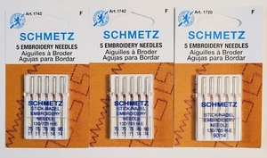 Schmetz EMBROIDERY Machine NEEDLES Sz.11-14 3 NEW Pk. 15 - 130/705 H-E 1720 1742 - Picture 1 of 2