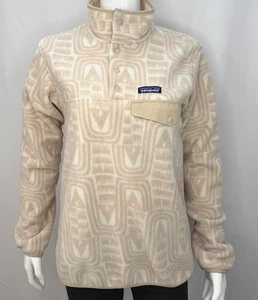 Patagonia Women's Synchilla Snap-T Fleece Pullover NWT Medium Flow Dyno White - Picture 1 of 6