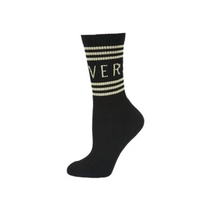 Versace Socks Black/Gold Atheletic Logo Mens Size M (NWT) - Picture 1 of 3