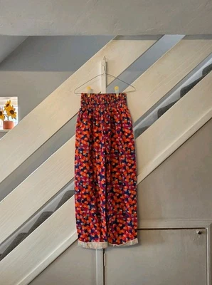 Lucy & Yak Kia Organic Cotton Trousers Dana Print Small Like Alexas High Waist — 第 1/4 张图片