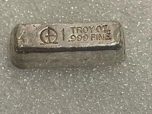 ¡Raro! Barra de plata fina vintage Omega M&B Mining de 1 oz .999 - Imagen 1 de 4