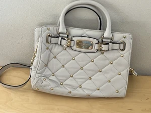 Michael Kors Hamilton White Leather Handbag Authentic - Picture 1 of 9