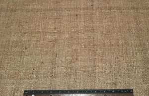 Tobacco Color woven burlap 100% Raw Silk Fabric, 54" Wide, By Th Yard (WT-242) - Picture 1 of 3