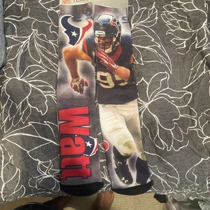 NFL TEAM APPAREL Houston Texans NFL DRIVE JJ Watt CREW SOCKS SZ 10-13 Large - Picture 1 of 3