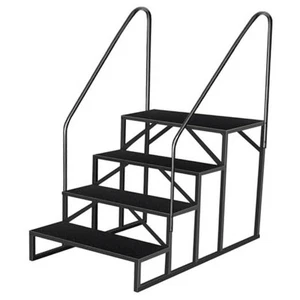 RV Steps with Handrails, 4-Step Anti-Slip Step Ladder, Portable Pool Stool, - Picture 1 of 8