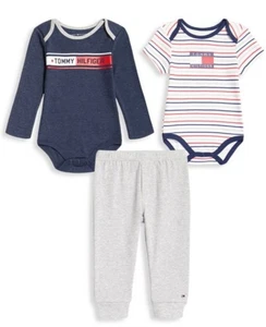 Body e joggers Tommy Hilfiger bambino ragazzo 3 pezzi logo taglia 3-6 M - Foto 1 di 4