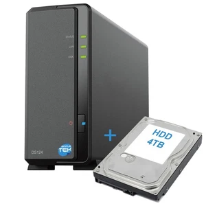 SYNOLOGY DS124 NAS 1-Bay Single Slot Hard Disk HDD 4TB SATA Ethernet LAN IP - Picture 1 of 9