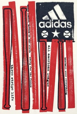 阿迪达斯“All American”爱国棒球图案T恤儿童中号(10/12) — 第 1/4 张图片