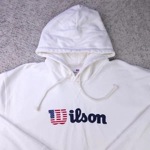 Wilson America Hoodie Mens XXL Pullover Sweatshirt Made In USA Logo Spellout - Picture 1 of 10
